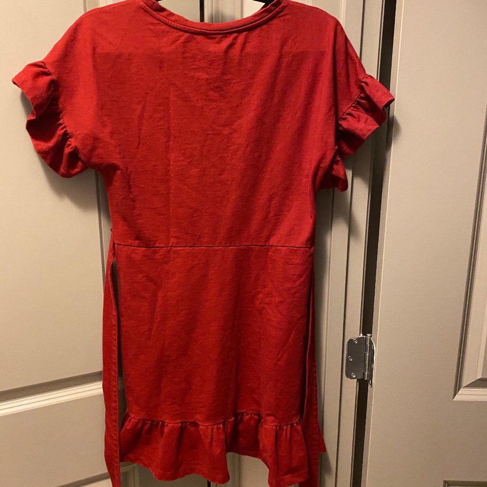 Red Ruffle mini Dress - Picture 2 of 2